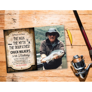 ANY AGE - Male Fishing Birthday Invitation