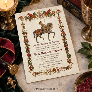 ANY AGE - Mediaeval Renaissance Birthday Invitatio Invitation