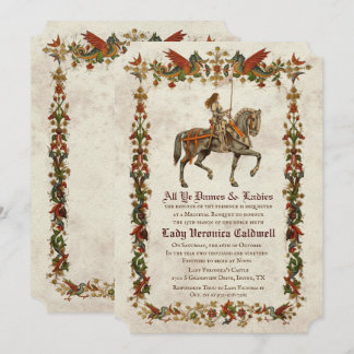 ANY AGE - Mediaeval Renaissance Birthday Invitatio Invitation