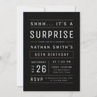 Any Age Modern Simple Typography Surprise Birthday