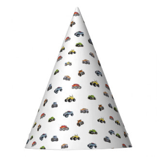 Any age monster truck boy birthday party hat