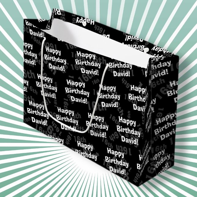 Any age & name personalised happy birthday large gift bag (Creator Uploaded)