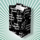 Any age & name personalised happy birthday medium gift bag<br><div class="desc">Cool,  stylish,  editable text.</div>
