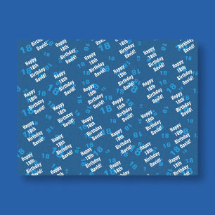 Any age & name personalised happy birthday tissue paper