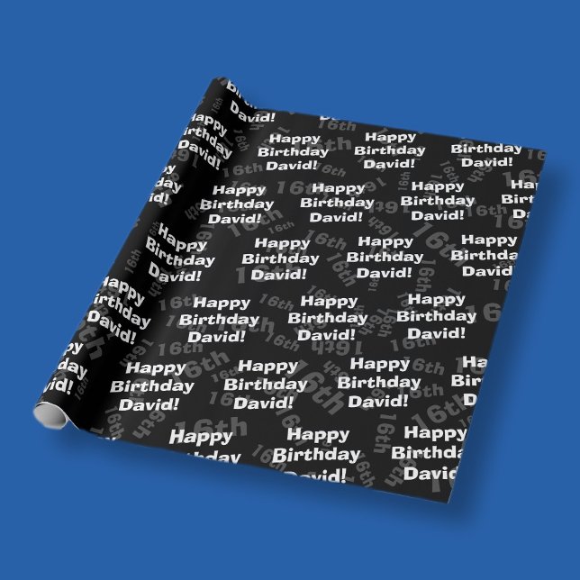 Any age & name personalised happy birthday wrapping paper (Creator Uploaded)
