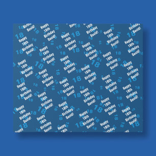 Any age & name personalised happy birthday wrapping paper