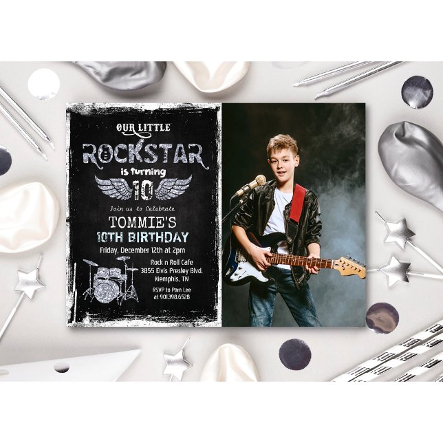 ANY AGE - Photo Rockstar Birthday Invitation (Creator Uploaded)
