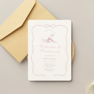 Any age pilates and prosecco birthday invitation
