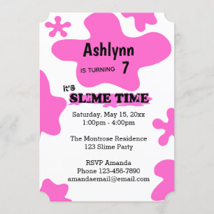 Any Age Pink Slime Birthday Invitation