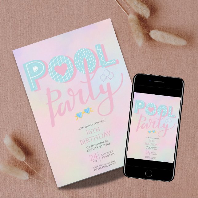 Any age pool party birthday invitation (Creator Uploaded)