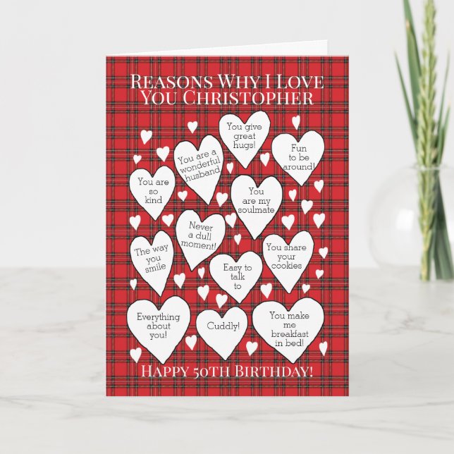 ANY AGE Reasons Why Tartan Plaid Card (Front)