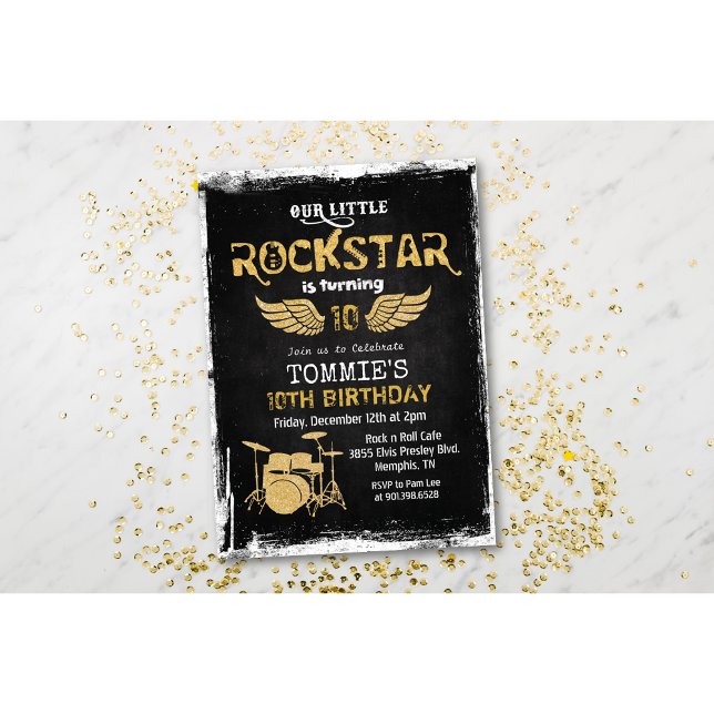 ANY AGE - Rockstar Drum Set Birthday Invitation (Creator Uploaded)