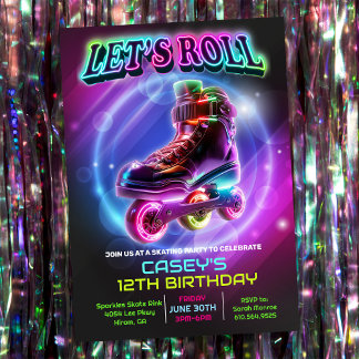 ANY AGE - Roller Skate Birthday Invitation