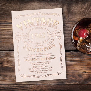 Any Age rose gold Vintage Whiskey Themed Birthday