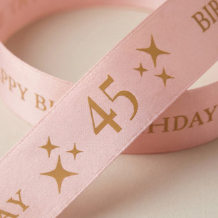 ANY AGE Rose Personalised Birthday Gift Satin Ribbon
