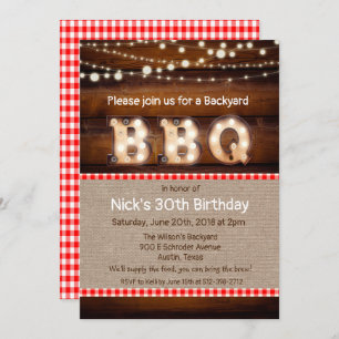 ANY AGE - Rustic Backyard BBQ Invitation