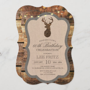 ANY AGE - Rustic Deer Birthday Invitation