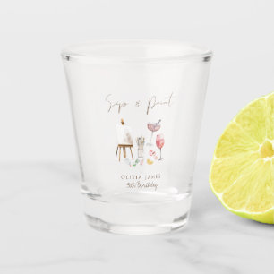 Any age sip and paint birthday  shot glass