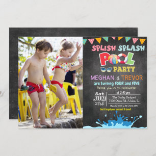 ANY AGE - Splish Splash Dual Pool Party Invitation