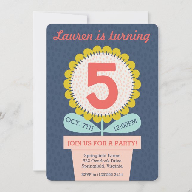 Any-Age Sunflower Birthday Invitation (Front)