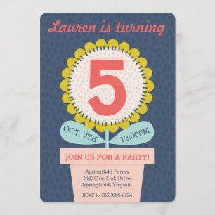 Any-Age Sunflower Birthday Invitation