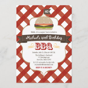 ANY AGE SURPRISE BBQ BIRTHDAY PARTY INVITATION