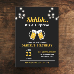 Any Age Surprise Beers Birthday Party Invitation
