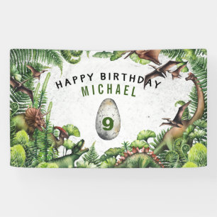 ANY AGE T-Rex Dinosaur Boy's Birthday Party Banner