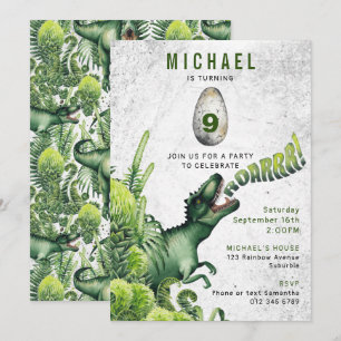 ANY AGE T-Rex Dinosaur Boy's Birthday Party Invitation