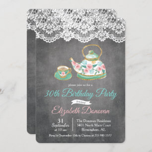 ANY AGE - Tea Party Floral Birthday Invitation