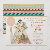 ANY AGE - Tribal Teepee Tipi Birthday Invitation