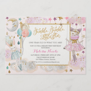 ANY AGE - Twinkle Little Star Birthday Invitation