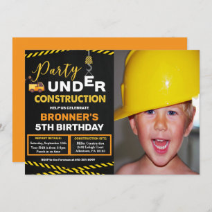 ANY AGE - Under Construction Birthday Invitation