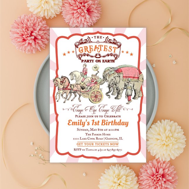 ANY AGE - Vintage Circus Birthday Invitation (Creator Uploaded)