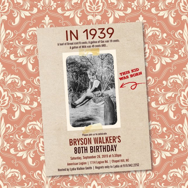 ANY AGE - Vintage Photo Birthday Invitation (Creator Uploaded)