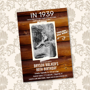 ANY AGE - Vintage Photo Birthday Invitation