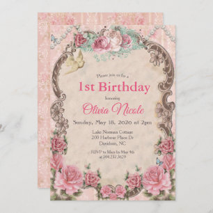 ANY AGE - Vintage Victorian Birthday Invitation