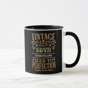 Any Age Vintage Whiskey Themed Black Birthday  Mug