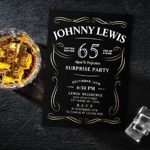 Any age vintage whiskey themed surprise birthday