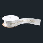 ANY AGE White Personalised Birthday Gift Satin Satin Ribbon<br><div class="desc">This custom white and gold birthday ribbon with custom message and age is great for gift wrapping. It will make your gift boxes look really cute. Different colour options available.</div>