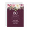 Any Age White Pink Rose Burgundy Birthday Invite