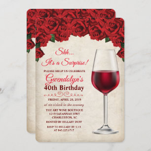 ANY AGE - Wine String Lights Birthday Invitation