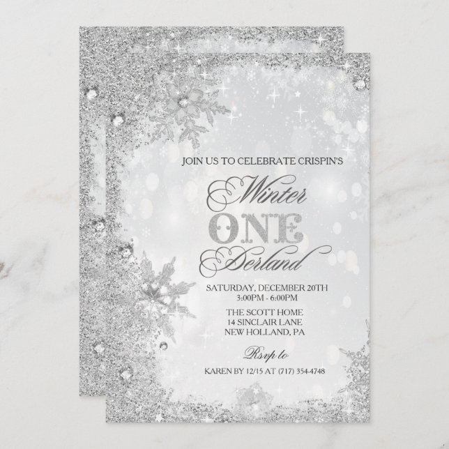 ANY AGE - Winter Holiday Birthday Invitation (Front/Back)