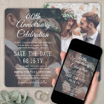 ANY Anniversary 2 Photo Elegant White Text Overlay Save The Date<br><div class="desc">Announce the joyful news of your upcoming anniversary with unique custom photo overlay save the date invitations. The two photos and all wording are simple to personalise for any year wedding anniversary. Customise it for any type of marriage celebration, such as a vow renewal ceremony, sequel wedding, cocktail hour reception...</div>