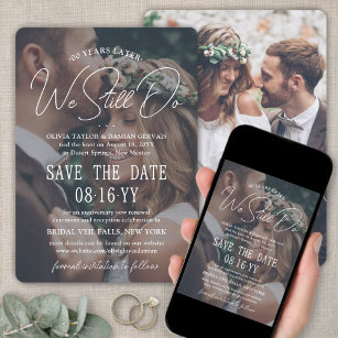 ANY Anniversary 2 Photo & White Text We Still Do Save The Date
