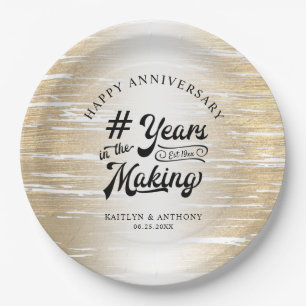 Any Anniversary Black Gold YEARS IN THE MAKING Paper Plate