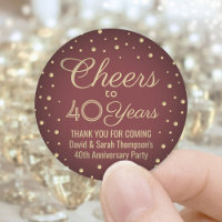 ANY Anniversary Cheers Elegant Burgundy and Gold