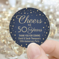 ANY Anniversary Cheers Elegant Navy Blue and Gold