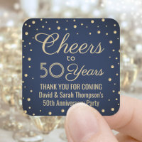 ANY Anniversary Cheers Elegant Navy Blue and Gold