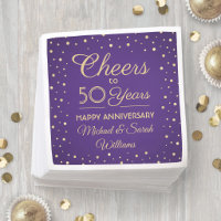 ANY Anniversary Cheers Purple and Gold Confetti